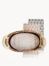 Load image into Gallery viewer, KORISSA Bread Warmer & Basket Gift Set with Tea Towel - Flower