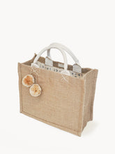 Load image into Gallery viewer, KORISSA Jute Canvas Gift Bag With Pompom
