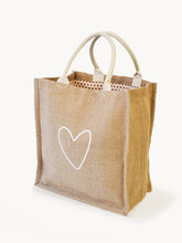 Load image into Gallery viewer, KORISSA Jute Canvas Market Bag - Love