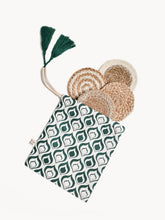 Load image into Gallery viewer, KORISSA Natural Coaster Gift Set with Green pouch