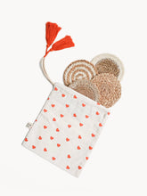 Load image into Gallery viewer, KORISSA Natural Coaster Gift Set with Heart pouch