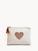 Load image into Gallery viewer, KORISSA Hand Screen Printed Cotton Canvas Pouch - Love