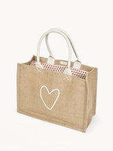 Load image into Gallery viewer, KORISSA Jute Canvas Shopping Bag - Love