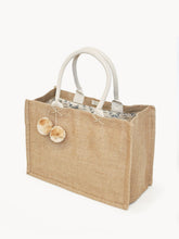 Load image into Gallery viewer, KORISSA Jute Canvas Shopping Bag With Pompom