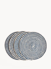 Load image into Gallery viewer, KORISSA Kata Spiral Placemat - Blue (Set of 4)