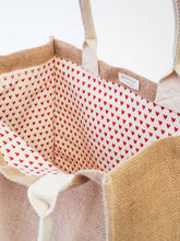 Load image into Gallery viewer, KORISSA Jute Canvas Market Bag - Love