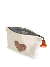 Load image into Gallery viewer, KORISSA Hand Screen Printed Cotton Canvas Pouch - Love