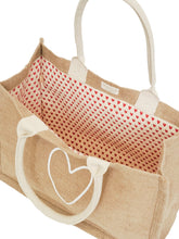 Load image into Gallery viewer, KORISSA Jute Canvas Shopping Bag - Love