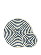 Load image into Gallery viewer, KORISSA Kata Spiral Placemat - Blue (Set of 4)