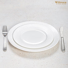 Load image into Gallery viewer, Wilmax Porcelain White Dinner Plate With Embossed Wide Rim 10" inch | Set Of 6 In Gift Box