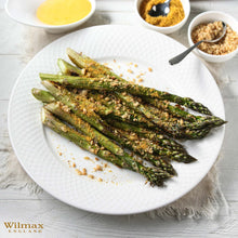 Load image into Gallery viewer, Wilmax Porcelain White Dinner Plate With Embossed Wide Rim 10" inch | Set Of 6 In Gift Box