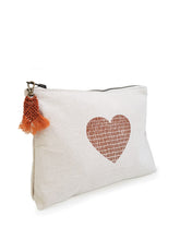 Load image into Gallery viewer, KORISSA Hand Screen Printed Cotton Canvas Pouch - Love