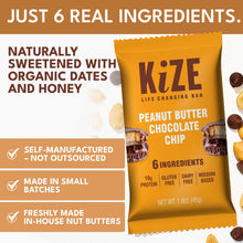Load image into Gallery viewer, Kize Peanut Butter Chocolate Chip Bar - 10 Bars x 1.5 oz case