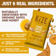 Load image into Gallery viewer, Kize Peanut Butter Honey Bar - 10 Bars x 1.5 oz case