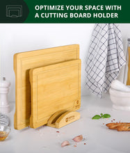 Load image into Gallery viewer, Royal Craft Wood Cutting Board Organizer for 3 Boards