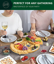 Load image into Gallery viewer, Royal Craft Wood Rotating Cheese Board With Knives