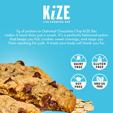 Load image into Gallery viewer, Kize Oatmeal Chocolate Chip Bar - 10 bars x 1.5 oz case
