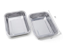 Load image into Gallery viewer, ecozoi Stainless Steel Trays, Set of 2 for Bamboo Cutting Board