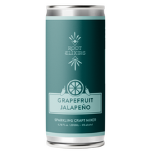 Load image into Gallery viewer, Root Elixirs Sparkling Grapefruit Jalapeno Premium Cocktail Mixer- 8 Cans 7.5 oz
