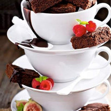 Load image into Gallery viewer, Wilmax Porcelain White 6 Oz Cappuccino Cup & 5.5" inch Saucer Set Of 6 In Gift Box