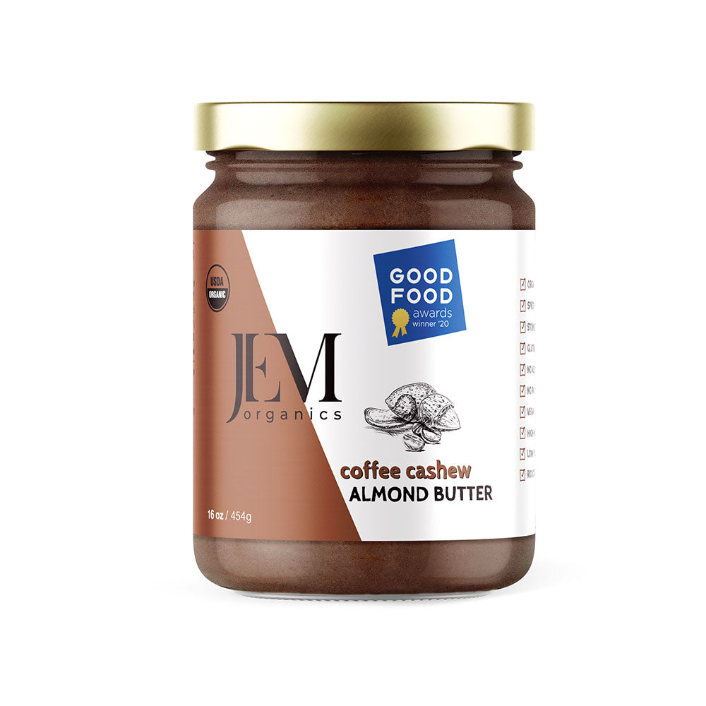 JEM Organics Coffee Cashew Almond Butter - Large 6 pack