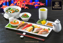 Load image into Gallery viewer, Wilmax Porcelain Set Of 3 White Sushi/Canape Dish 14" inch X 5.5" inch | 36 X 14 Cm