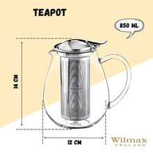 Load image into Gallery viewer, Wilmax Porcelain Thermo Glass Teapot 29 Fl Oz |High temperature and shock resistant