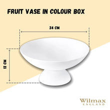 Load image into Gallery viewer, Wilmax Porcelain White Fruit Vase 9.5" inch X 4.5" inch |In Colour Box