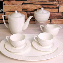 Load image into Gallery viewer, Wilmax Porcelain White 8 Oz Tea Cup & 6" inch Saucer Set Of 6 In Gift Box