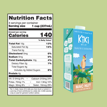 Load image into Gallery viewer, Mac Nut Kiki Milk • 32 fl oz • Pack of 6 by Kiki Milk