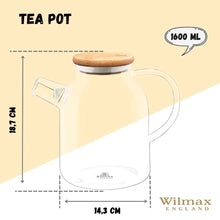 Load image into Gallery viewer, Wilmax Porcelain Thermo Glass Teapot 54 Fl Oz | High temperature and shock resistant
