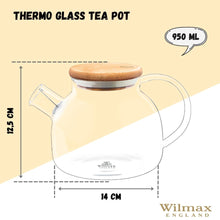 Load image into Gallery viewer, Wilmax Porcelain Thermo Glass Teapot 32 Fl Oz | High temperature and shock resistant