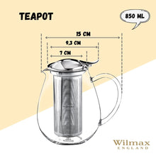 Load image into Gallery viewer, Wilmax Porcelain Thermo Glass Teapot 29 Fl Oz |High temperature and shock resistant