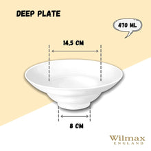 Load image into Gallery viewer, Wilmax Porcelain White Deep Salad or Soup Plate 9.75" inch | 16 Fl Oz |