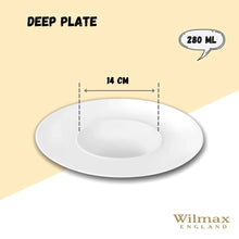 Load image into Gallery viewer, Wilmax Porcelain White Deep Plate 11" inch | 28 Cm 9 Fl Oz | 280 Ml