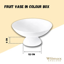 Load image into Gallery viewer, Wilmax Porcelain White Fruit Vase 9.5" inch X 4.5" inch |In Colour Box