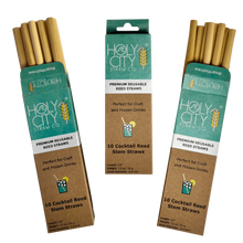 Load image into Gallery viewer, Cocktail Reusable Reed Straw Bundle 3 Pack Spread