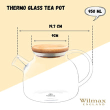 Load image into Gallery viewer, Wilmax Porcelain Thermo Glass Teapot 32 Fl Oz | High temperature and shock resistant