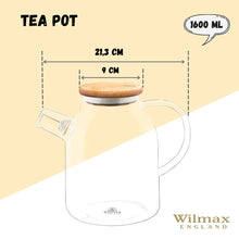 Load image into Gallery viewer, Wilmax Porcelain Thermo Glass Teapot 54 Fl Oz | High temperature and shock resistant