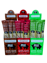 Load image into Gallery viewer, Big Fork Craft Pork Snack Stick Box - 3 boxes x 20 sticks (60 Total) case