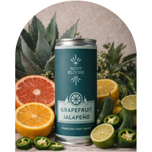 Load image into Gallery viewer, Root Elixirs Sparkling Grapefruit Jalapeno Premium Cocktail Mixer- 8 Cans 7.5 oz