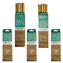 Load image into Gallery viewer, Cocktail Reusable Reed Straw Bundle 5 Pack Staggered