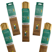 Load image into Gallery viewer, 5 Pack Bundle of Holy City Straw Company Tall Reusable Reed Straws spread