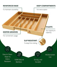 Load image into Gallery viewer, Royal Craft Wood Silverware Drawer Organizer 9 Slots
