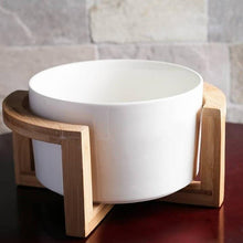 Load image into Gallery viewer, Wilmax Porcelain Set Of 3 Bamboo Bowl & Plate Stand 8.75" inch X 4" inch | 22.5 X 10 Cm
