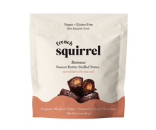 Load image into Gallery viewer, French Squirrel Bateaux: Peanut Butter Dark Chocolate Stuffed Dates Bag - 4 Bags case
