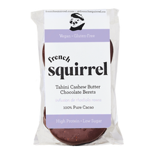 Load image into Gallery viewer, French Squirrel Tahini Cashew Butter Chocolate Berets Pouch (2-Pack) - 6 Pouches x 2-Packs case