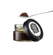 Load image into Gallery viewer, Black Garlic Pearls Front W Spoon
