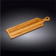Load image into Gallery viewer, Wilmax Porcelain Set Of 5 Bamboo Tray 14.5" inch X 3.75" inch | For Appetizers / Barbecue / Burger Sliders