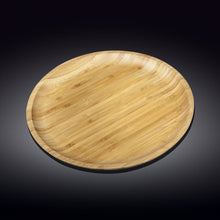 Load image into Gallery viewer, Wilmax Porcelain Set Of 3 Bamboo Round Platter 13" inch | For pizza / Barbecue / Steak